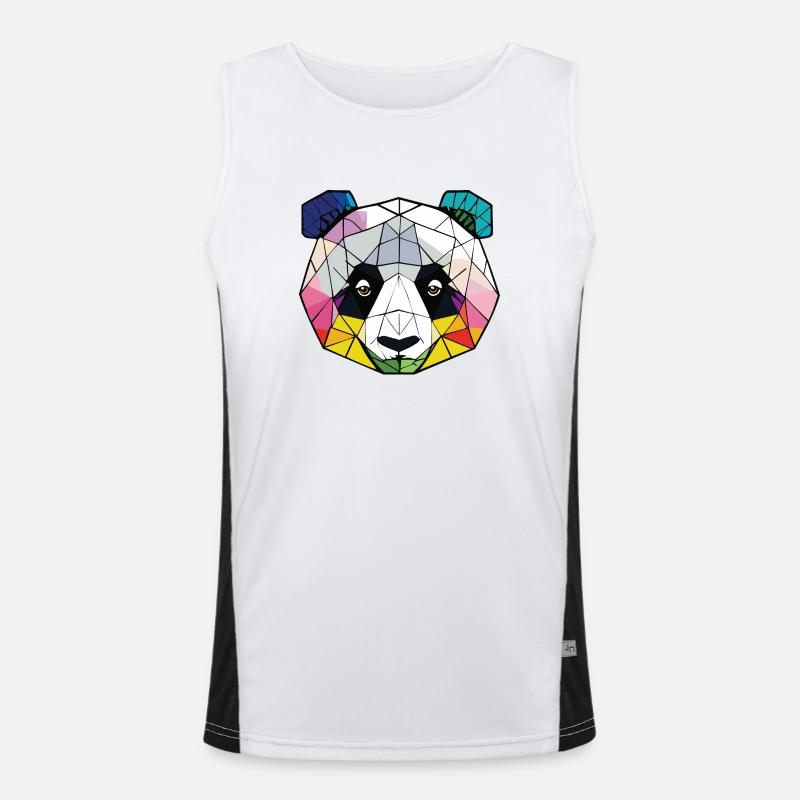 Jugendstil-Panda Funktionelles Kontrast-Tank Top für Männer 