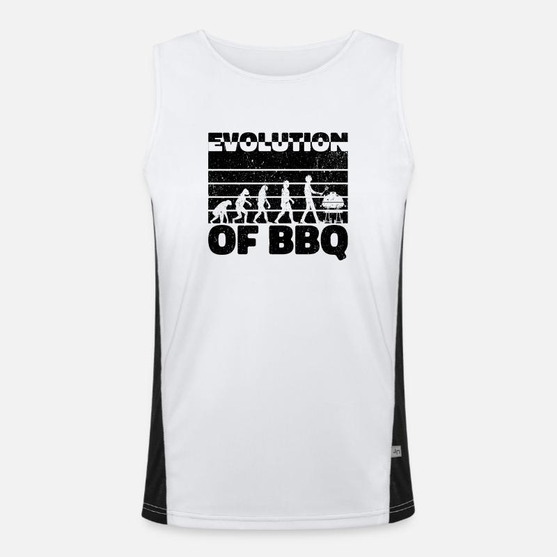 Evolution des BBQ - Grill Delight Geschenk Funktionelles Kontrast-Tank Top für Männer 