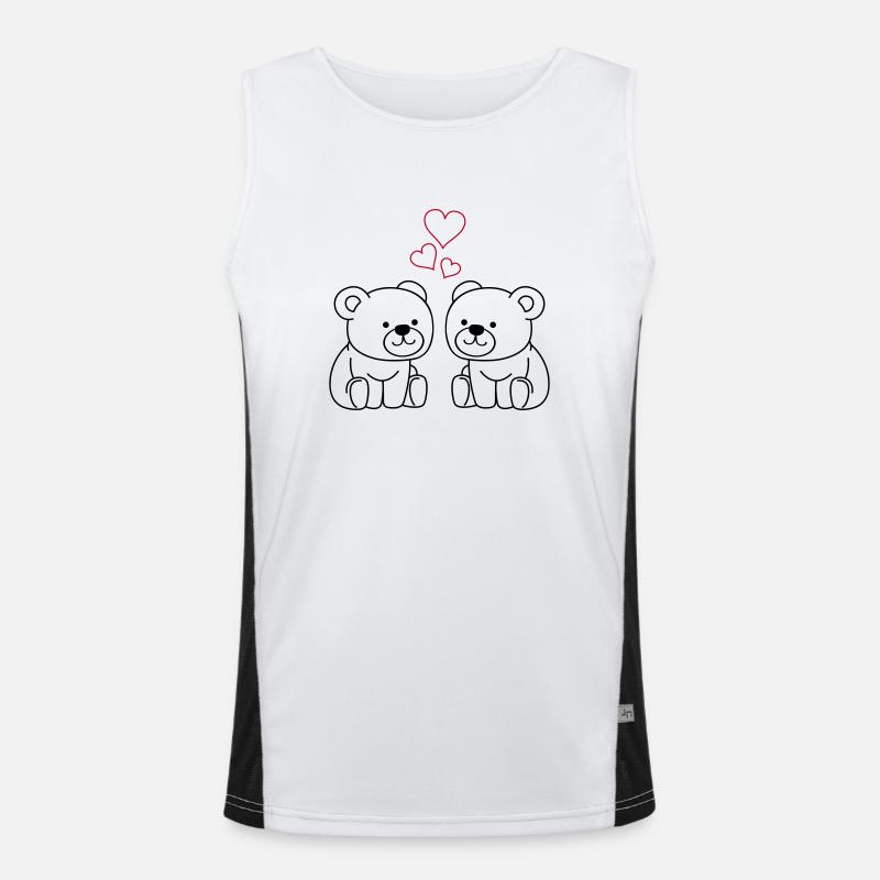Teddy Bear Love Men's Functional Contrast Tank Top 