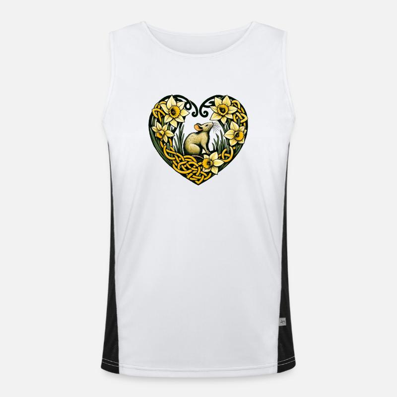 Rodent Love - Men's Functional Contrast Tank Top  - white/black