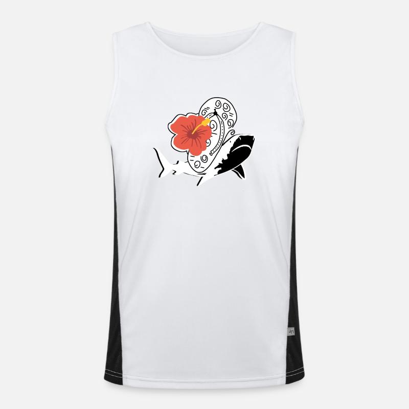Beach Shark and Flip Flop Men's Functional Contrast Tank Top 