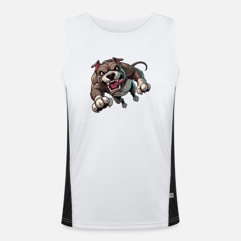 Pitbull-Angriffe Funktionelles Kontrast-Tank Top für Männer 