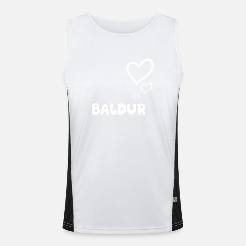 Gift for Baldur - Men's Functional Contrast Tank Top  - white/black