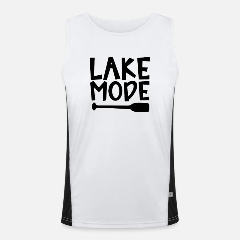 Lake Mode Adventure PaddleMotivation Design - Men's Functional Contrast Tank Top - white/black