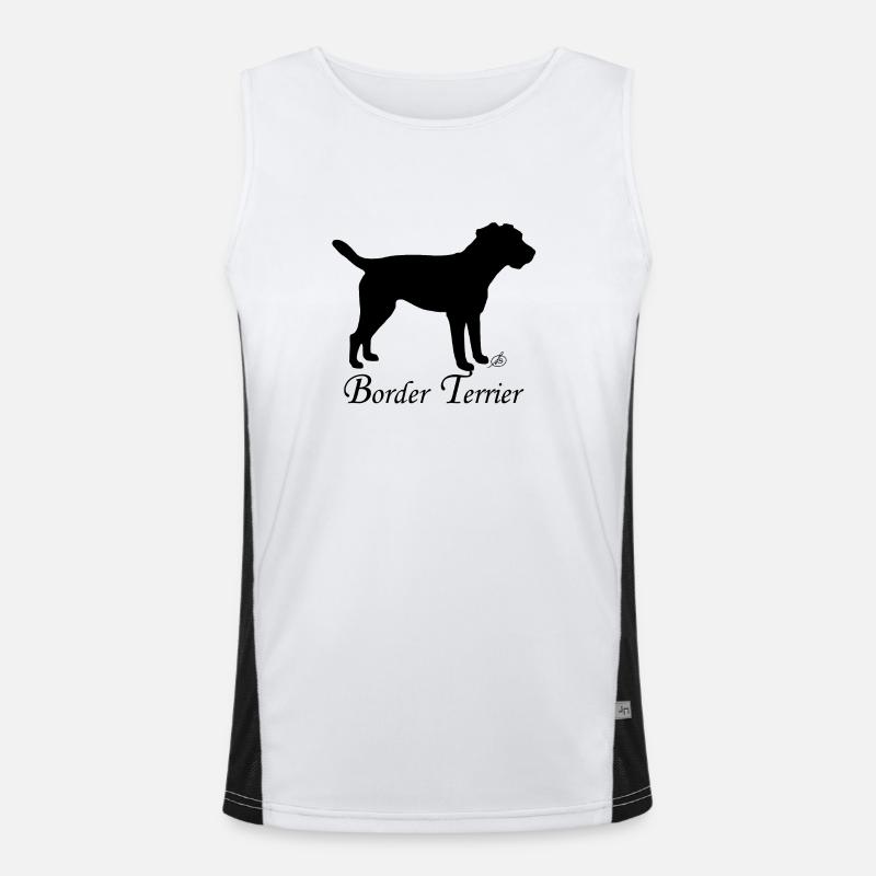 Border Terrier Funktionelles Kontrast-Tank Top für Männer 