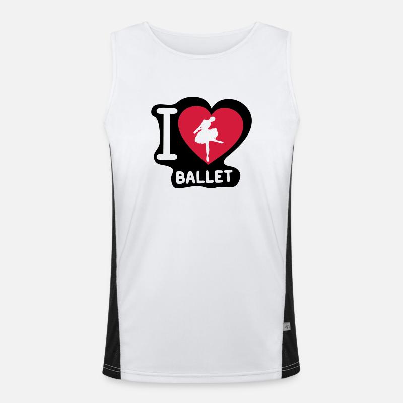 love heart heart ballet dancer Dancer1 - Men's Functional Contrast Tank Top  - white/black