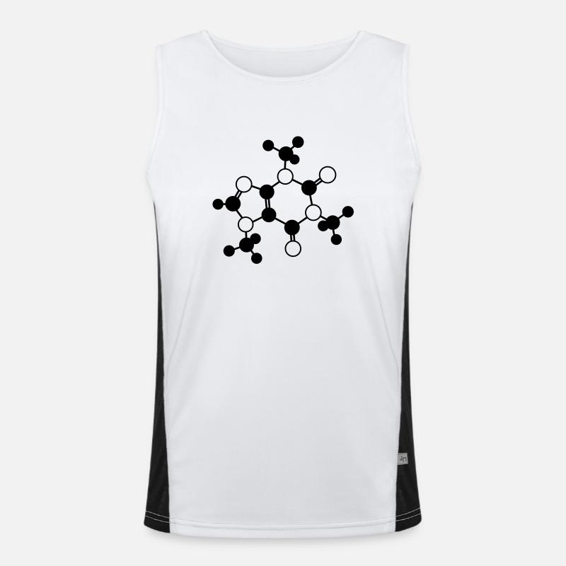 Caffeine - molecule - 1c Men's Functional Contrast Tank Top 