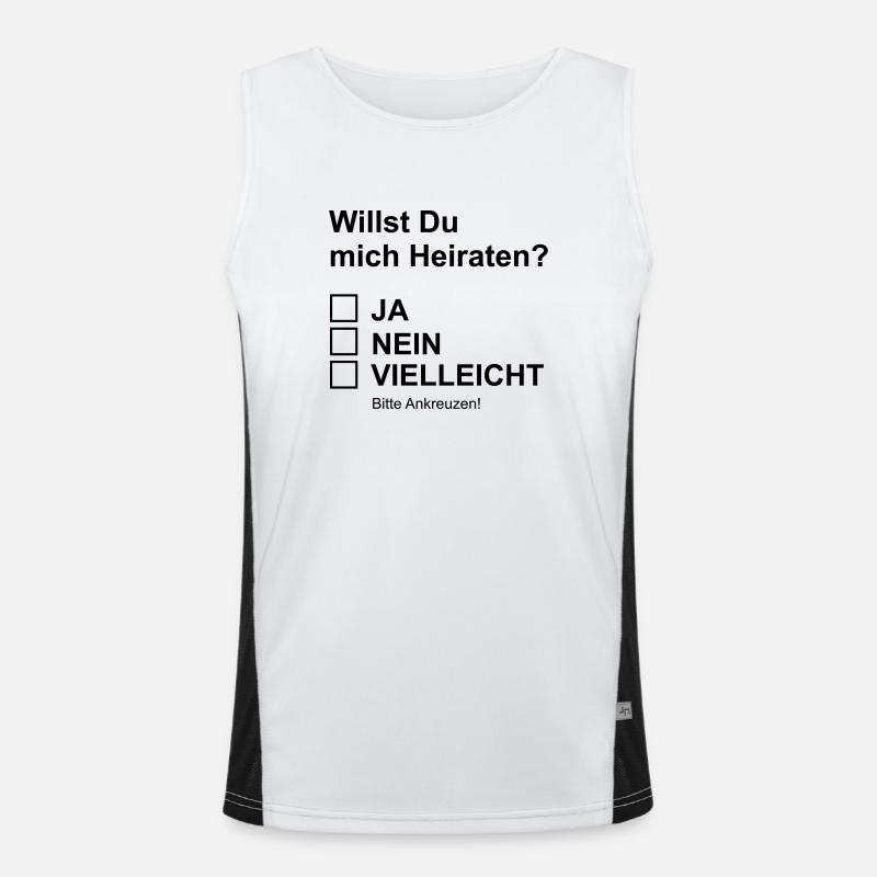 Heiratsantrag Funktionelles Kontrast-Tank Top für Männer 