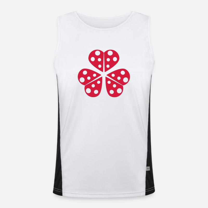 Half Little Ladybug Design - Men's Functional Contrast Tank Top - white/black