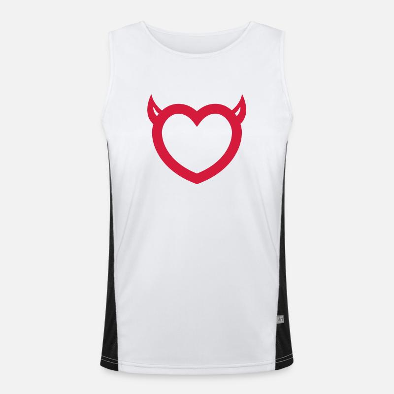 devil - Men's Functional Contrast Tank Top  - white/black