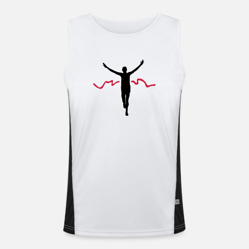Runner Winner Finisher Marathon Silhouette Funktionelles Kontrast-Tank Top für Männer 