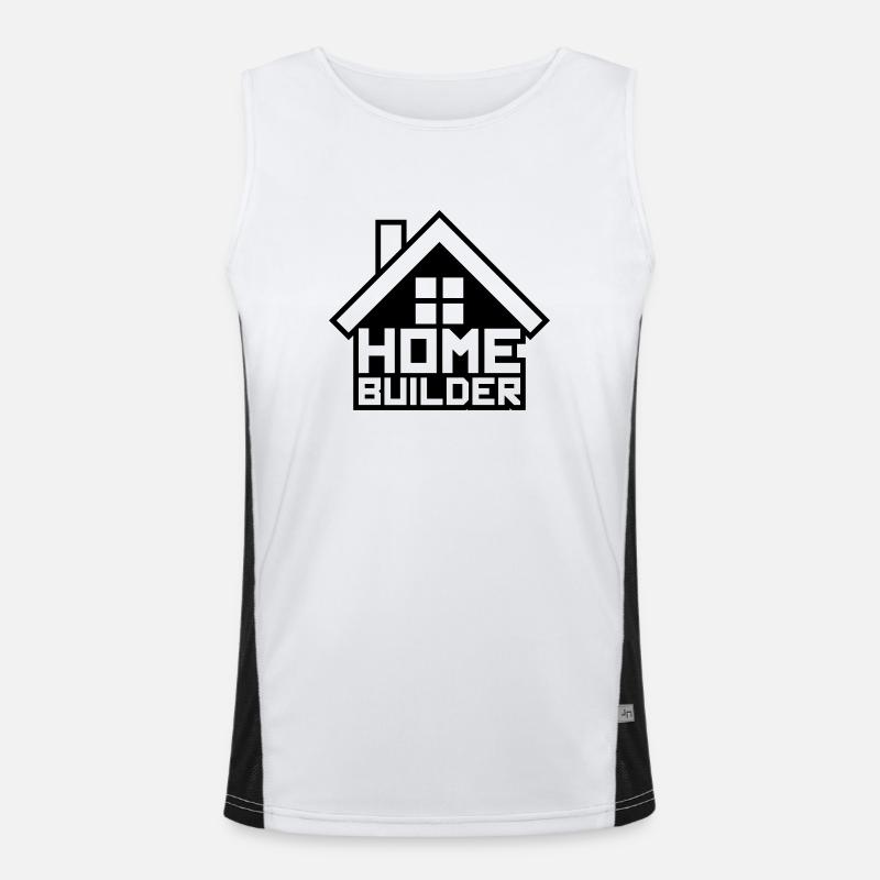 contour version logo home home builder house ba Men's Functional Contrast Tank Top 