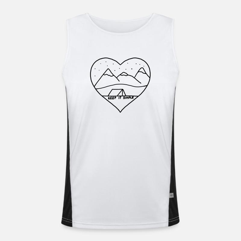 KEEP IT SIMPLE - Men's Functional Contrast Tank Top  - white/black