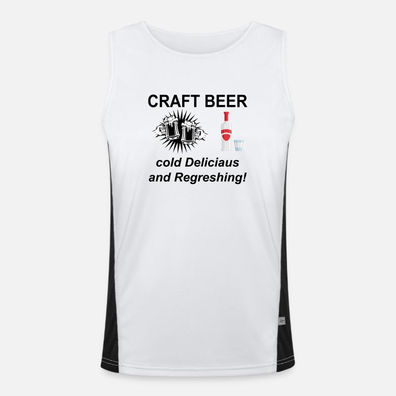 Beer Wine Whiskey Schnapps Alcohol Men's Functional Contrast Tank Top 