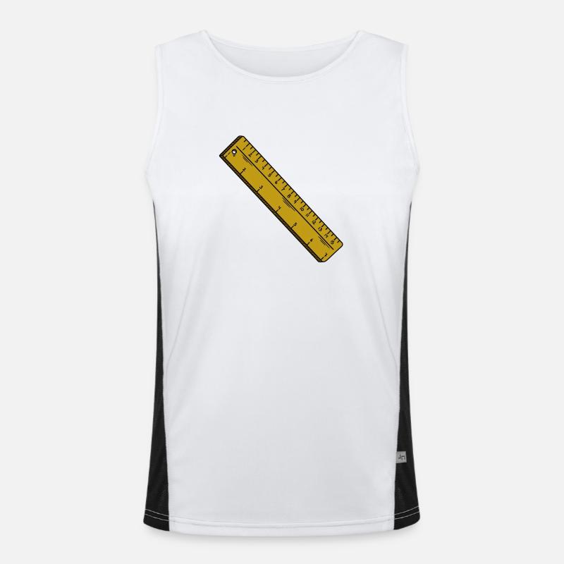 Ruler from elementary school. - Men's Functional Contrast Tank Top  - white/black