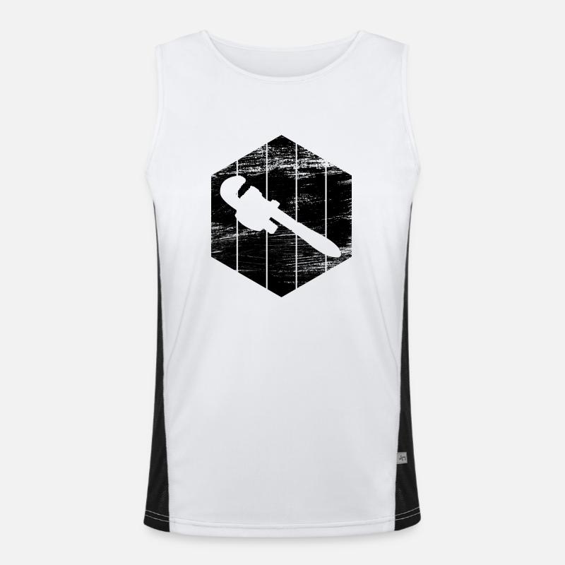 Water Pump Pliers Drawing Men's Functional Contrast Tank Top 