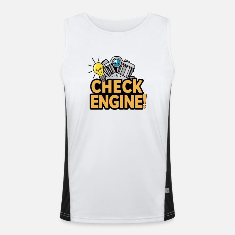 Check Engine - Men's Functional Contrast Tank Top  - white/black