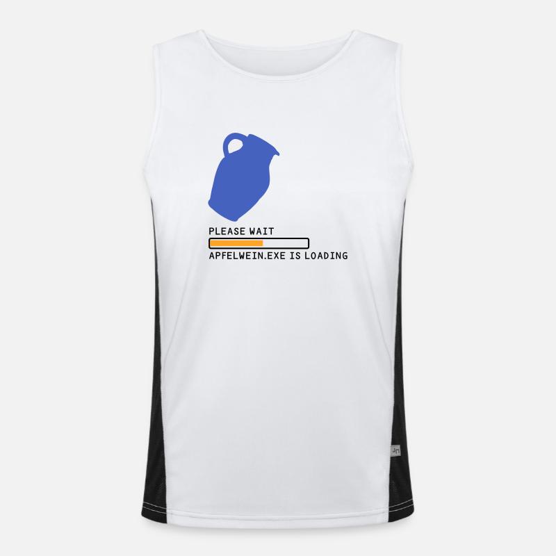 Bembel Loading please wait - Men's Functional Contrast Tank Top  - white/black