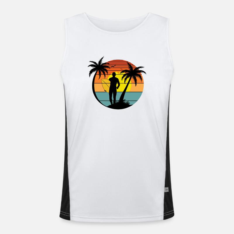 SURF STYLE Men's Functional Contrast Tank Top 