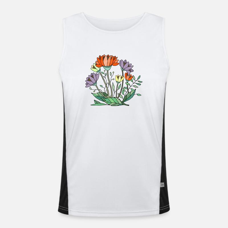 Blumen Funktionelles Kontrast-Tank Top für Männer 