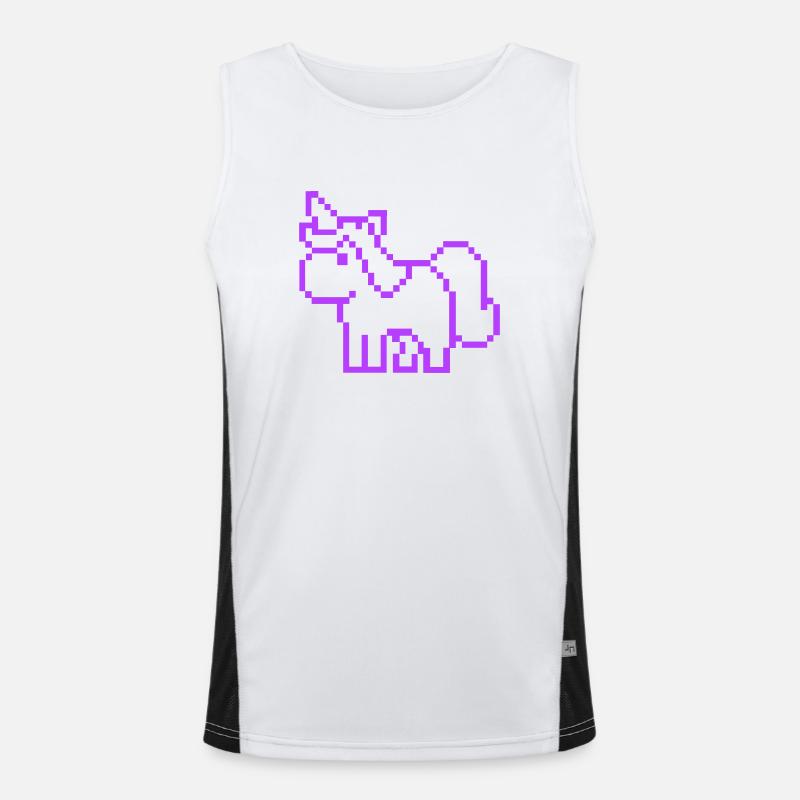 pixel einhorn Funktionelles Kontrast-Tank Top für Männer 