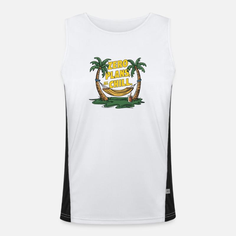 Null Pläne, alles entspannt Funktionelles Kontrast-Tank Top für Männer 