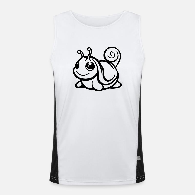 Snail Comic - Men's Functional Contrast Tank Top  - white/black