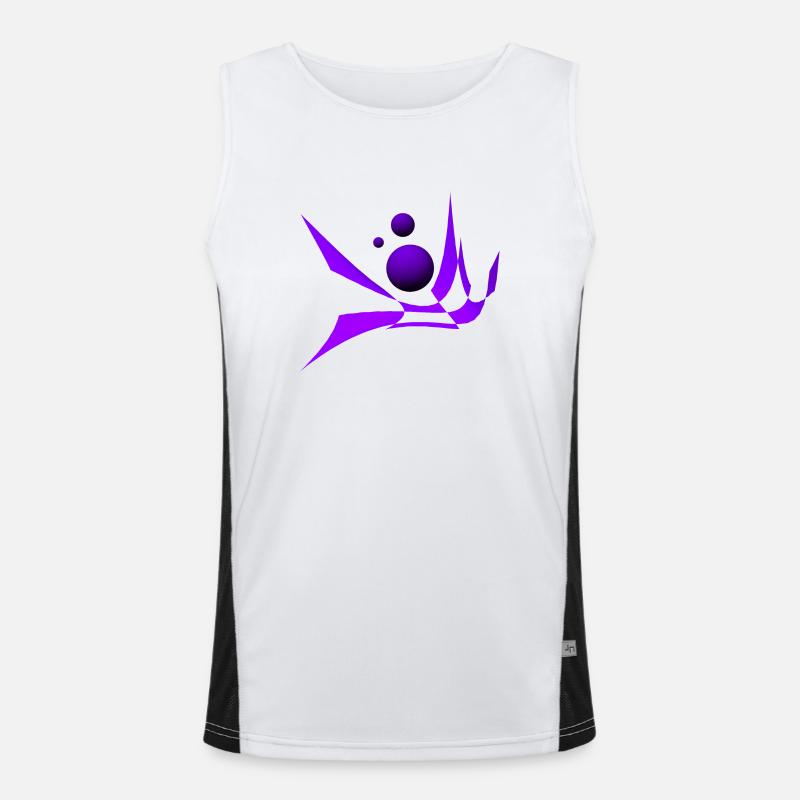 Bicubic Waves Funktionelles Kontrast-Tank Top für Männer 