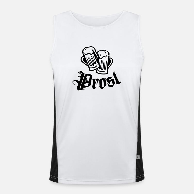 bier prost Funktionelles Kontrast-Tank Top für Männer 