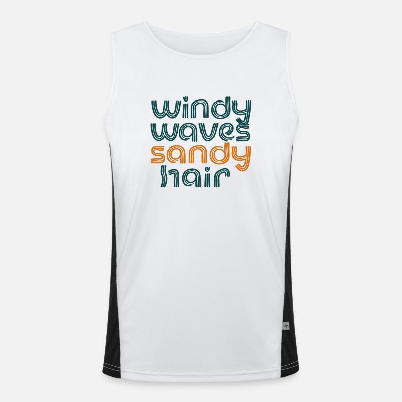 windy waves Funktionelles Kontrast-Tank Top für Männer 