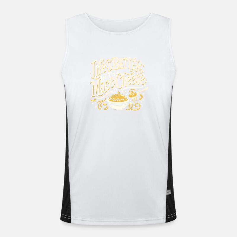 Das Leben ist besser mit Mac & Cheese Funktionelles Kontrast-Tank Top für Männer 