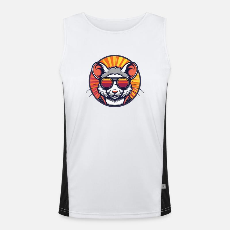 Mouse Comic Cool - Men's Functional Contrast Tank Top  - white/black