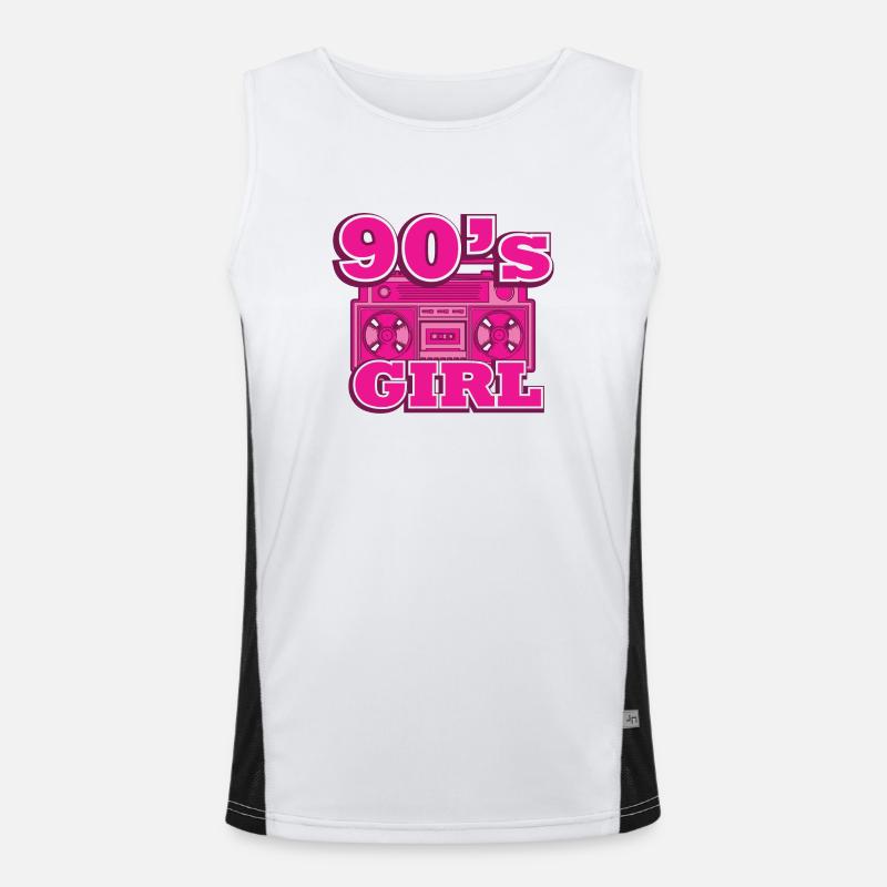 1990s Proverbs 90s Gift Idea - Men's Functional Contrast Tank Top  - white/black