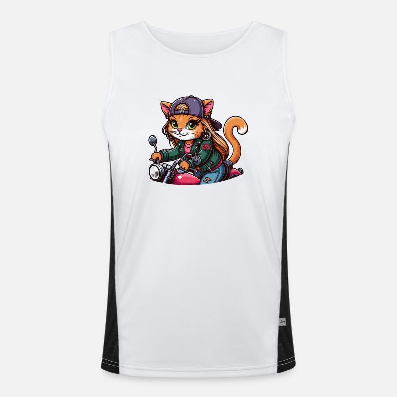 Cat Brat: biker Men's Functional Contrast Tank Top 