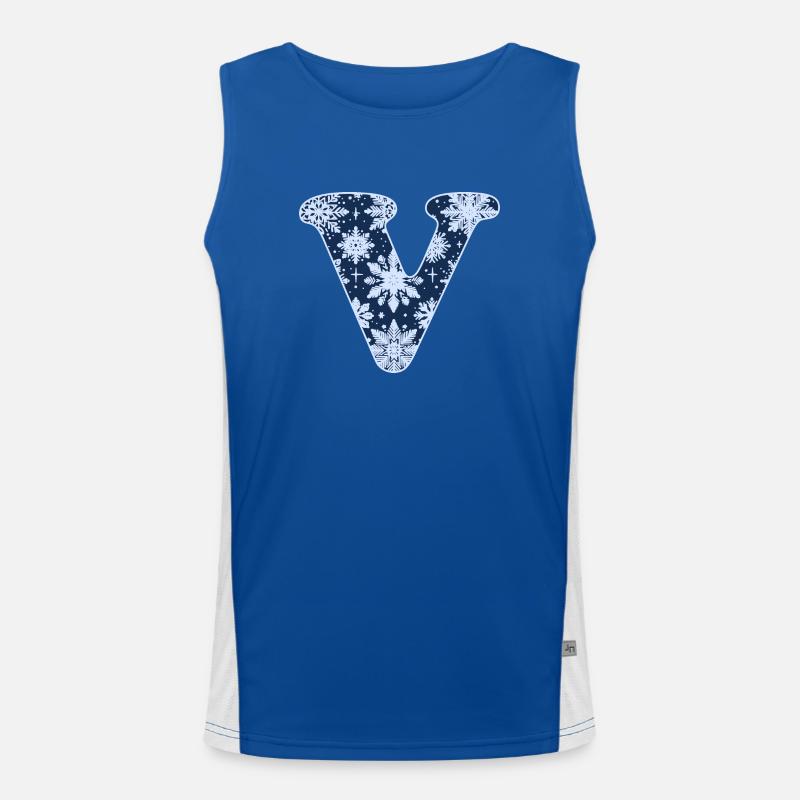 Buchstabe V Schneeflocken Funktionelles Kontrast-Tank Top für Männer 