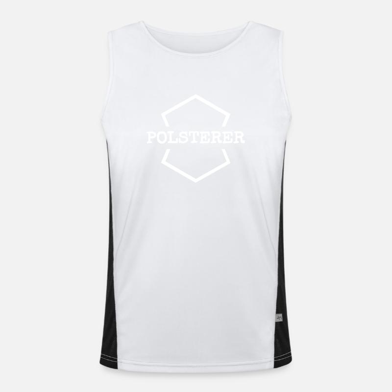 Gift for upholsterers - Men's Functional Contrast Tank Top  - white/black