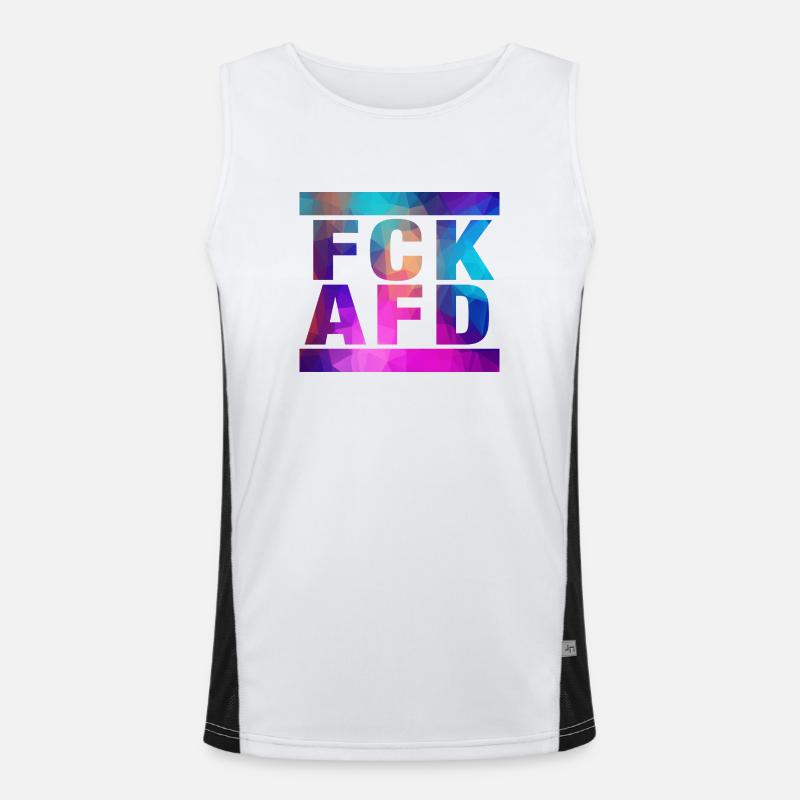 FCK AFD - Setting an example against the right, against Nazis Men's Functional Contrast Tank Top 