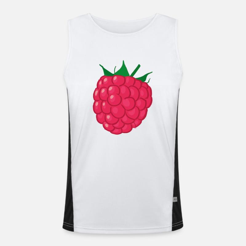 Raspberry Illustration Gift Idea - Men's Functional Contrast Tank Top  - white/black