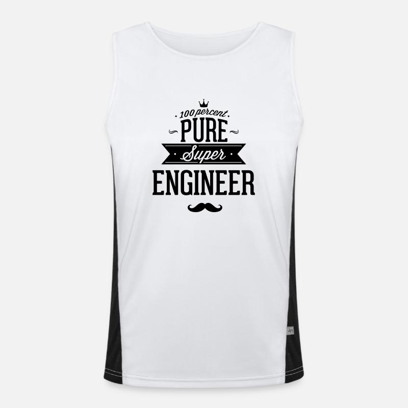 Engineer with all my heart - Men's Functional Contrast Tank Top  - white/black