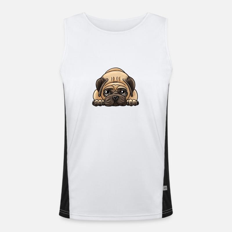 Mops Funktionelles Kontrast-Tank Top für Männer 