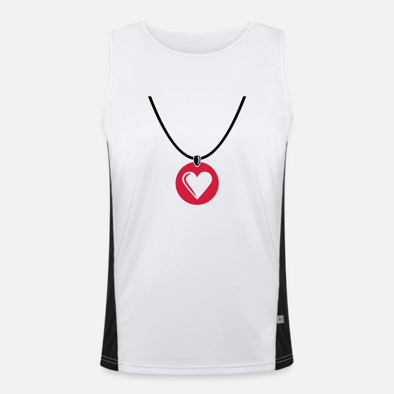 Halskette Herz Funktionelles Kontrast-Tank Top für Männer 