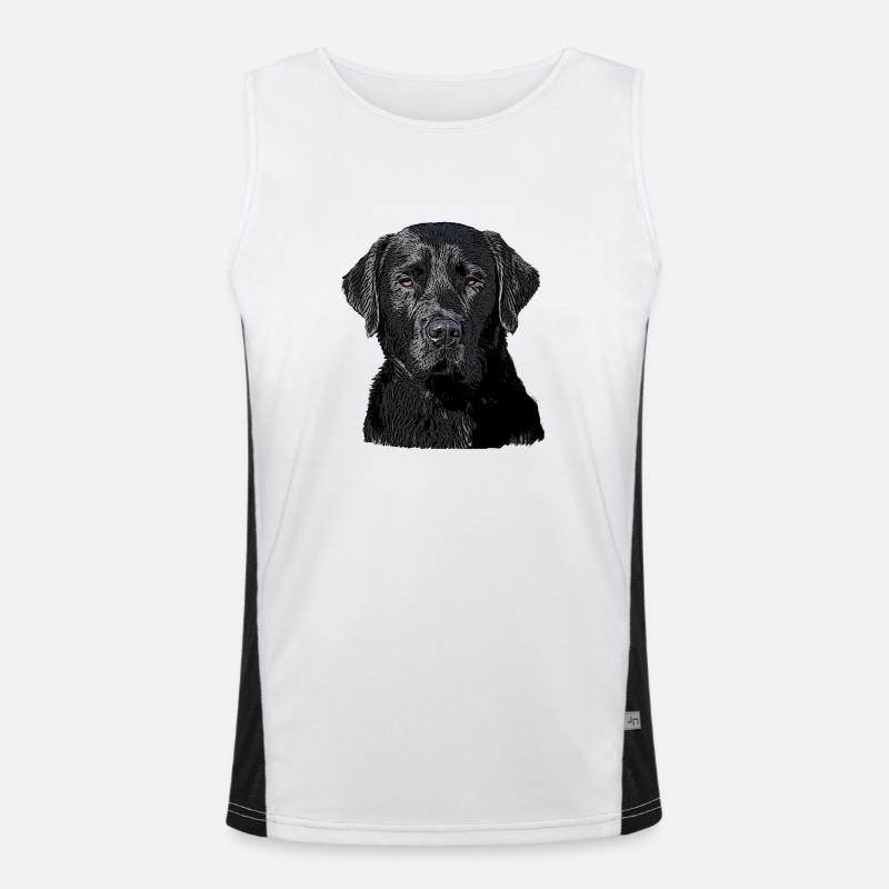 Labrador schwarz Funktionelles Kontrast-Tank Top für Männer 
