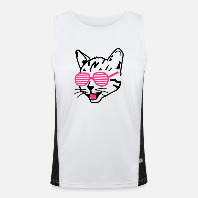 katze Funktionelles Kontrast-Tank Top für Männer 