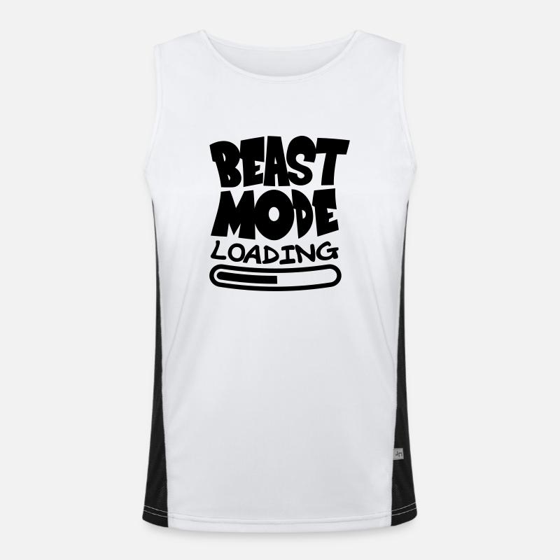 Beast ModeLoading Design - Men's Functional Contrast Tank Top  - white/black
