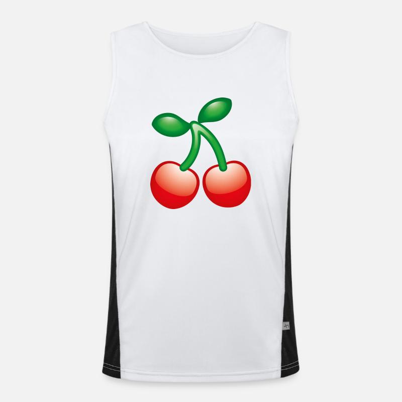 Smiley Cherry Funktionelles Kontrast-Tank Top für Männer 