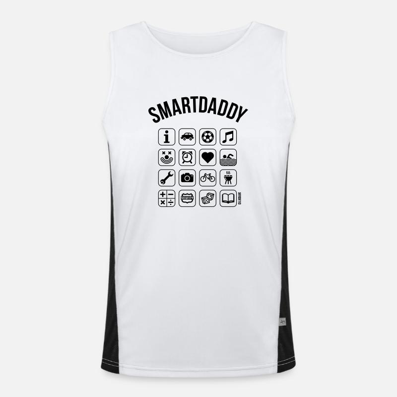 Smartdaddy (Daddy / Dad / SVG) - Men's Functional Contrast Tank Top  - white/black
