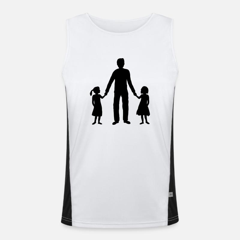 2 Töchter Papa Team Funktionelles Kontrast-Tank Top für Männer 