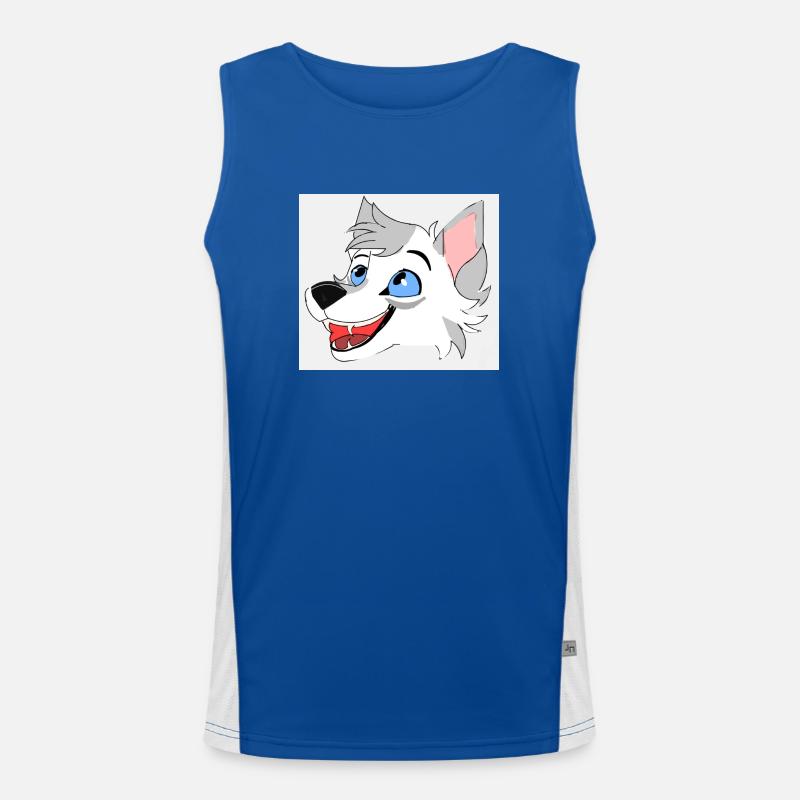 Lächelnder Wolf Funktionelles Kontrast-Tank Top für Männer 