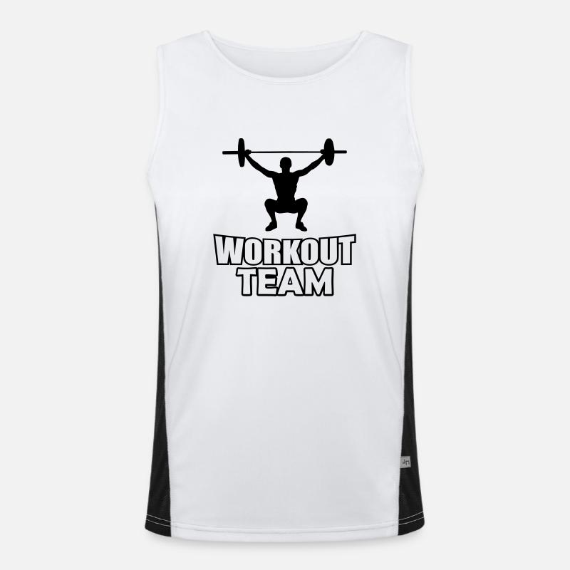 Workout Team - Men's Functional Contrast Tank Top  - white/black