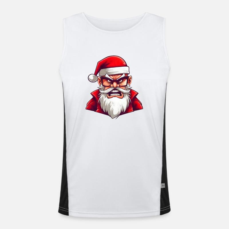 Lustiger wütender Weihnachtsmann Funktionelles Kontrast-Tank Top für Männer 